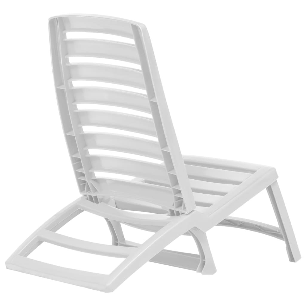 Kids Folding Beach Chair 4 pcs Plastic White